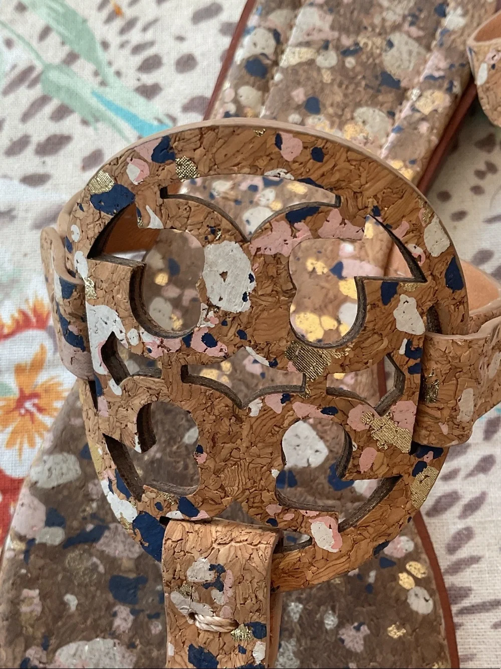 Tory Burch Miller Welt Confetti Cork Sandals